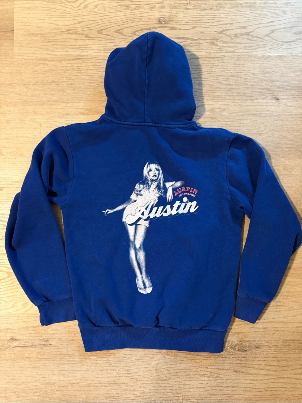 Sabrina Carpenter Short n’ Sweet Tour Austin 2025 Exclusive Hoodie Blue